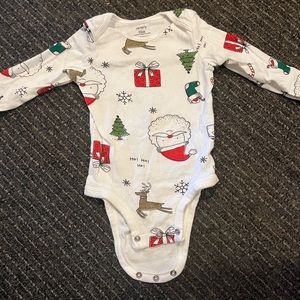 Baby Christmas onesie bodysuit long sleeve 12 month size never worn